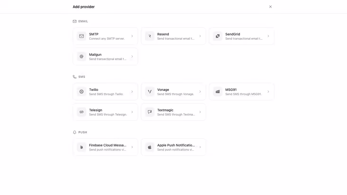 Add a SMTP provider