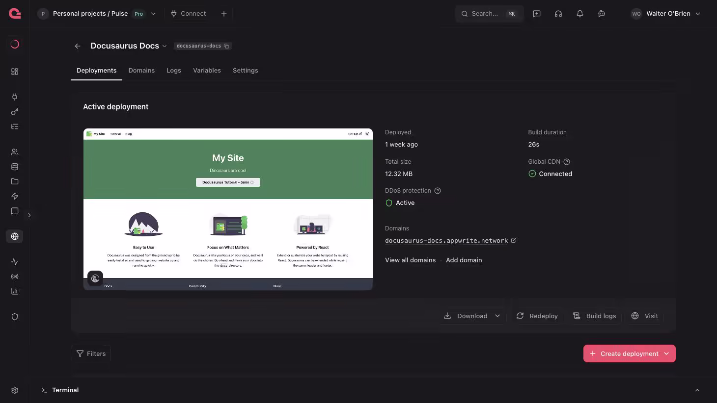 Configure site details