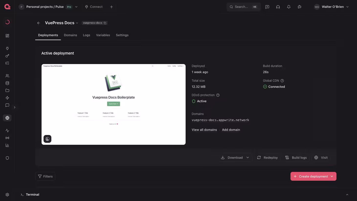 Configure site details